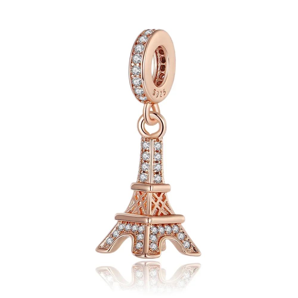 New Copper Architecture Castle Tower Ferris Wheel Charm Fit Original Pendant Bracelets Necklace Women Diy Jewelry