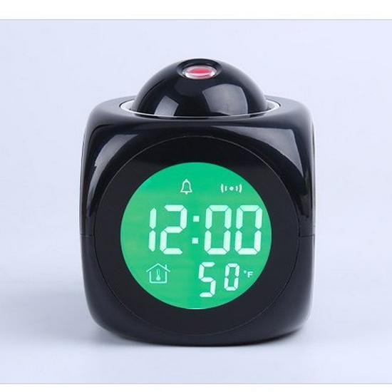 Home Bedroom Silent Alarm Clock: LCD Backlight, Voice Time, Projection, Desktop Décor, Snooze Function