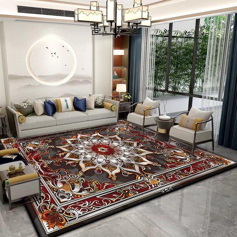 Persian Antiskid Carpet for Living Room Luxury Foldable Big Size Lounge Rug Easy Cleaning Entrance Door Mat Flannel Customizable