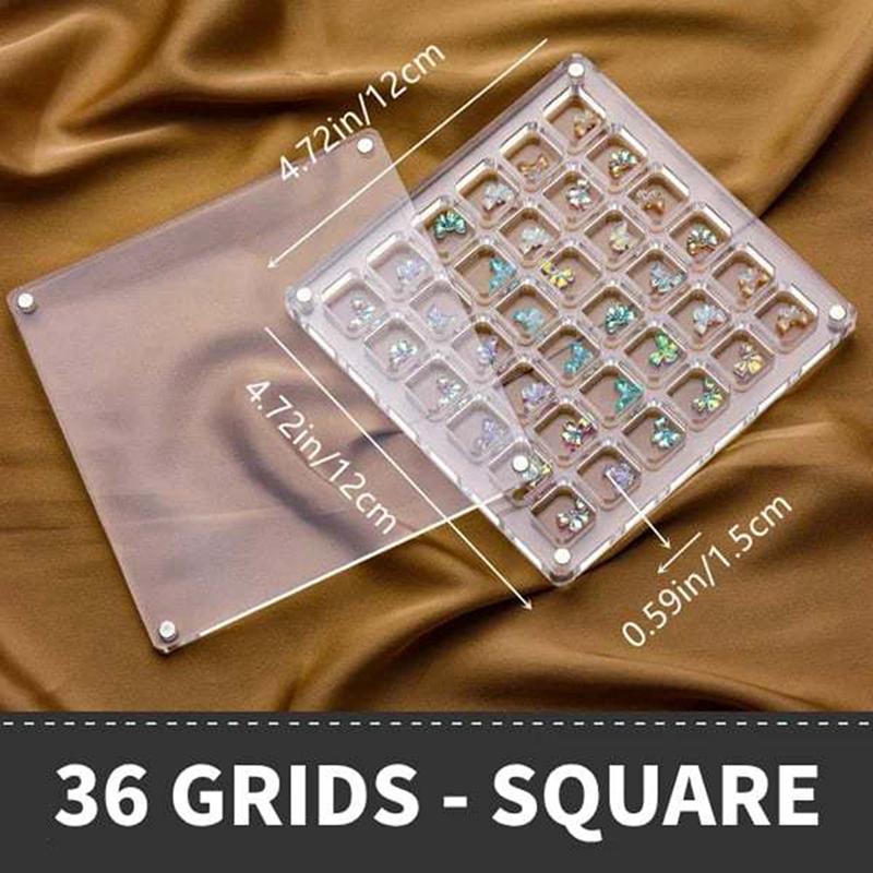 

Acrylic Seashell Collecting Box Clear Rock Display Case 36/64/100 Grids Stones Jewelry Holder Organizer Tray with Lid