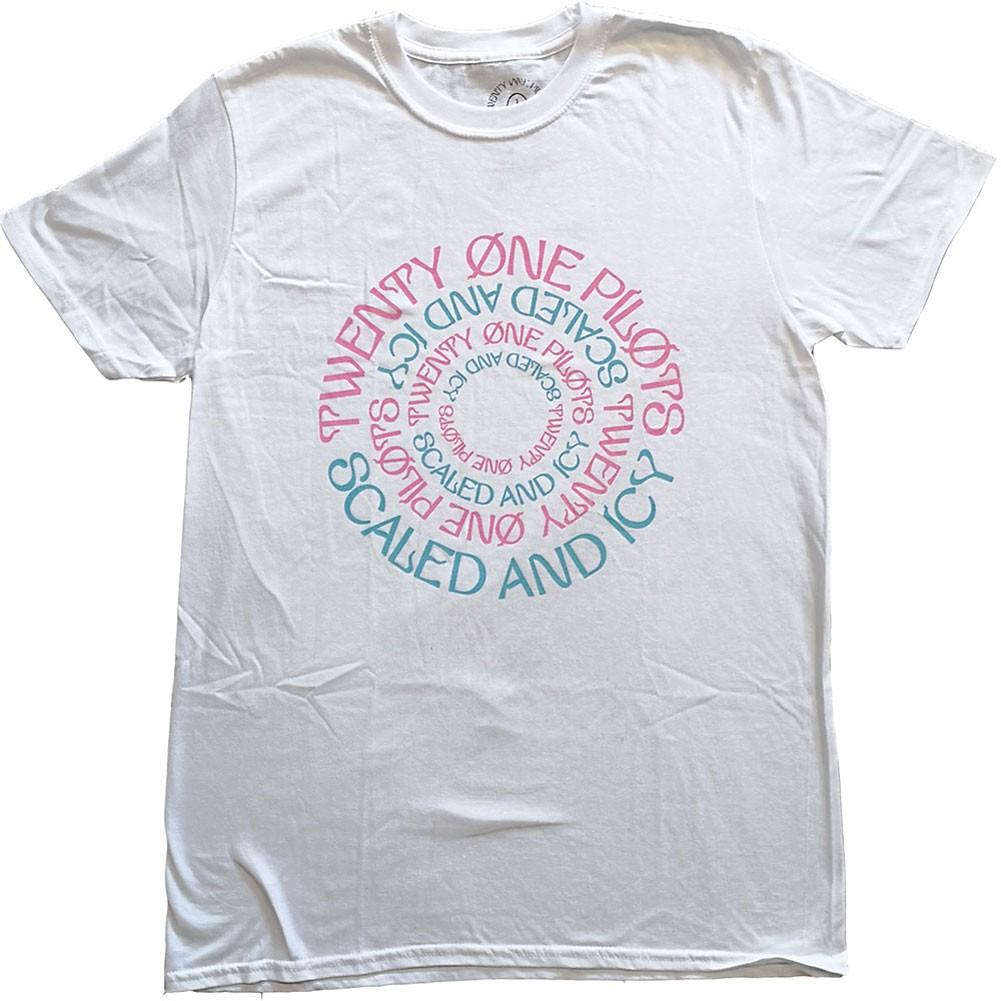 Men s Twenty One Pilots Circular T-shirt Large White 2XL