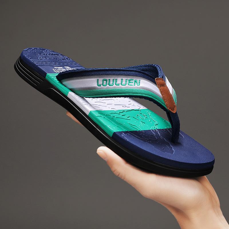 Men Flip Flops Beach Sandals Summer Slippers Non-slip Casual Flat Shoes Slippers Indoor House Shoes for Men Outdoor Slides