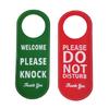 Reuseable PU Leather Double Sided Office Door Sign For Meeting Room Privacy Do Not Disturb Knock Please Hanging Sign