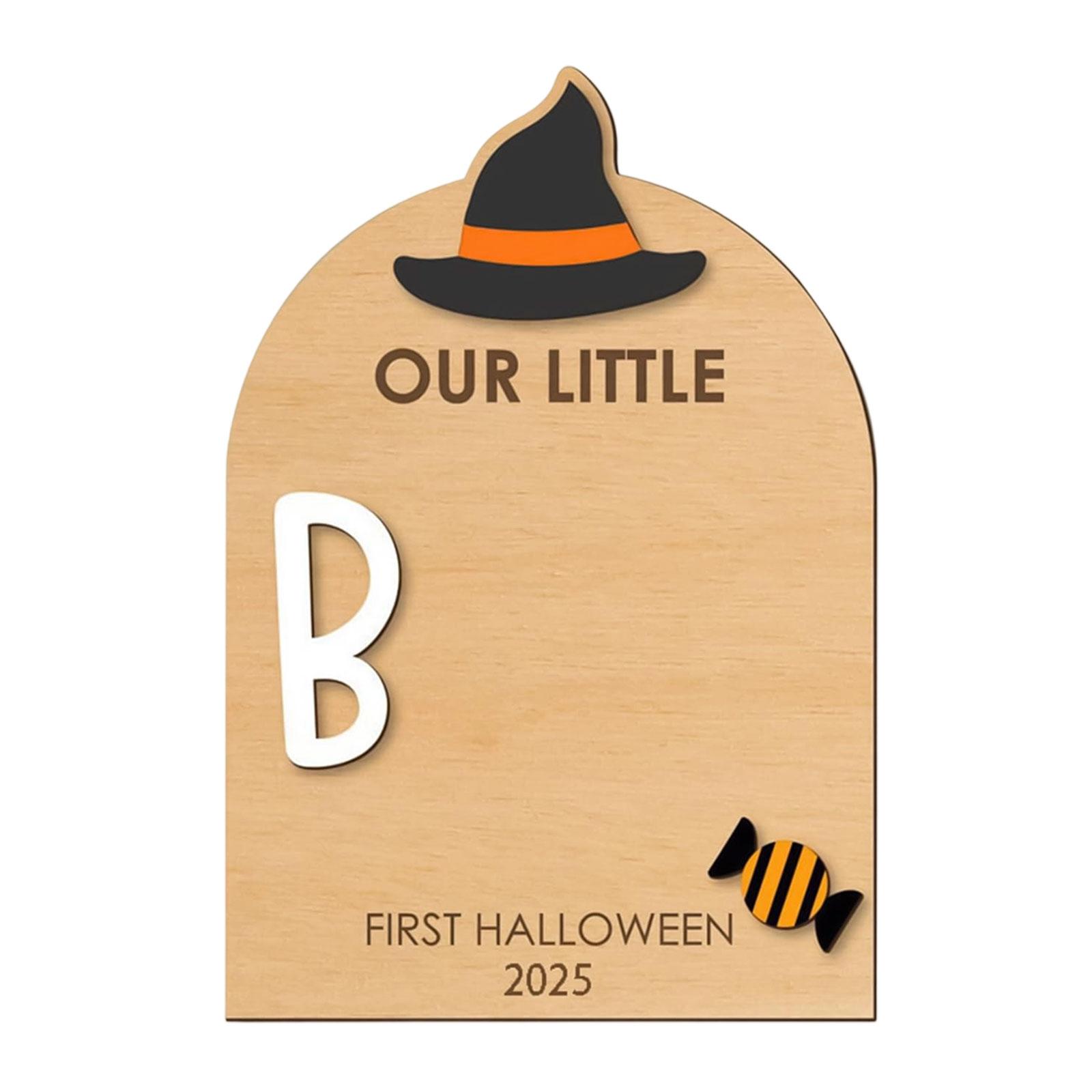 

Baby s First Halloween Footprint Plaque DIY,Wooden Milestone Card Nursery