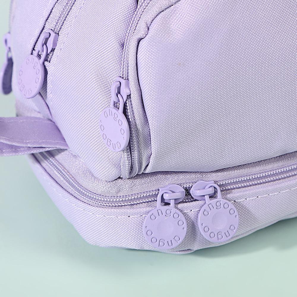 Double-Layer Window Pencil Case - Large Capacity, Multi-functional, Dirt-Resistant Stationery Bag
