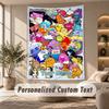 Adventure Time cartoon Tapestry, Personalized Custom Text, Wall Hanging Tapestry For Living Room Home Wall Decor