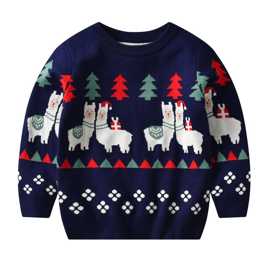 New Arrival Christmas Sweater for Girls Children's Autumn/Winter Round-Neck Knitwear Boys' Pullover