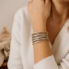 Punk Chunky Bracelet Metal Tube Decoration Multilayer Bracelet  Fashion Jewelry