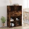 VidaXL Highboard Smoked Oak 80x42.5x124 Cm Engineered Wood, Sideboard, Storage Cabinet, Side Panel, Cabinet, 3281389