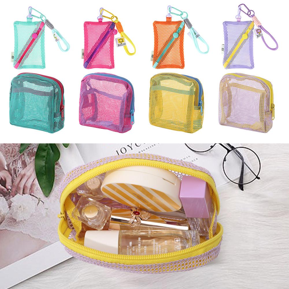 Dopamine Color Mesh Cosmetic Bag Candy Color Coin Purse Fashion Storage Bag
