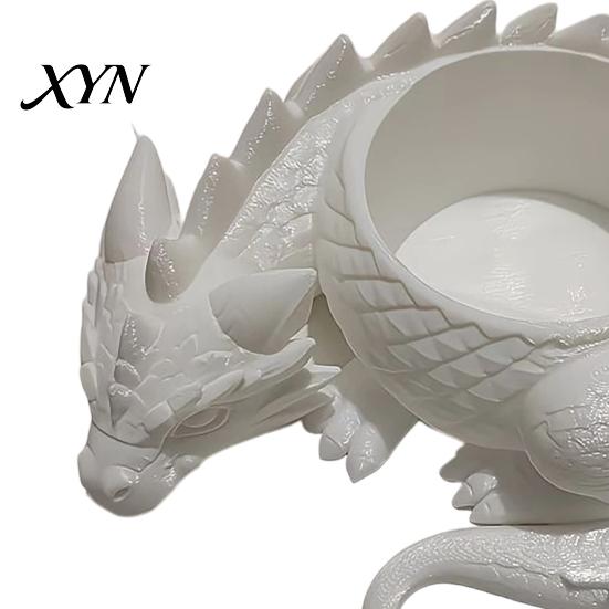 Flowerpot 3D Printed Flower Pot, Fairy Tale Style Dragon-Shaped Planter Red Dragon Plant Container with Breathable Design, Small for Home Decor Scale