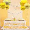 12 Pieces Party Hanging Paper Fan Set  Yellow Round Paper Garland  Birthday Wedding Graduation Accessories