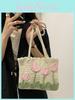 No Brand Handmade Knitted Tote Bag With Woven Pattern For Casual Daily Use
