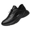 Herren 8cm Innenhöhenerhöhende Schuhe Schwarz Lässige Sportschuhe Leder Elastisch Herren Unsichtbare Erhöhungsschuhe Freizeitsneaker