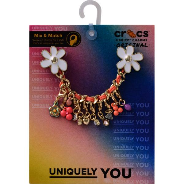 Crocs Jibbitz Blue Charm Chain Ribbon Chain Floral Dangle 10015994