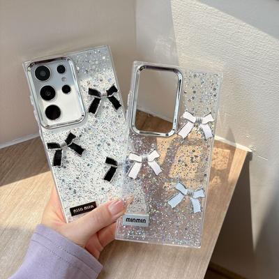 Samsung S25ultra Mobile Phone Case S24plus Full-star Glue A55 Three Dimensional Bow Soft Shell