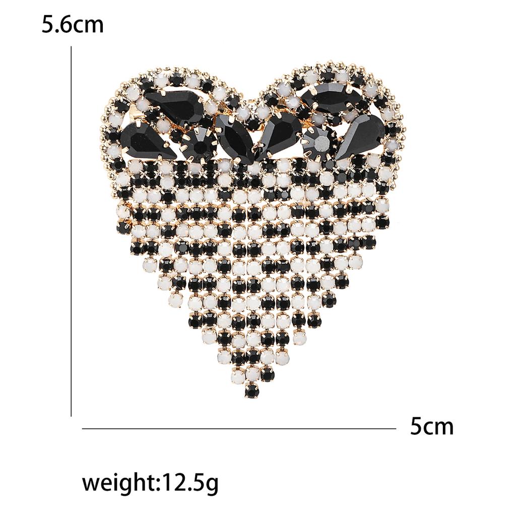Stilvolle Strass Liebesbroschen für Damen Unisex Quaste Valentinstag Herz Anstecknadeln Bankett Party Rucksack Geschenke Schmuck Accessoires