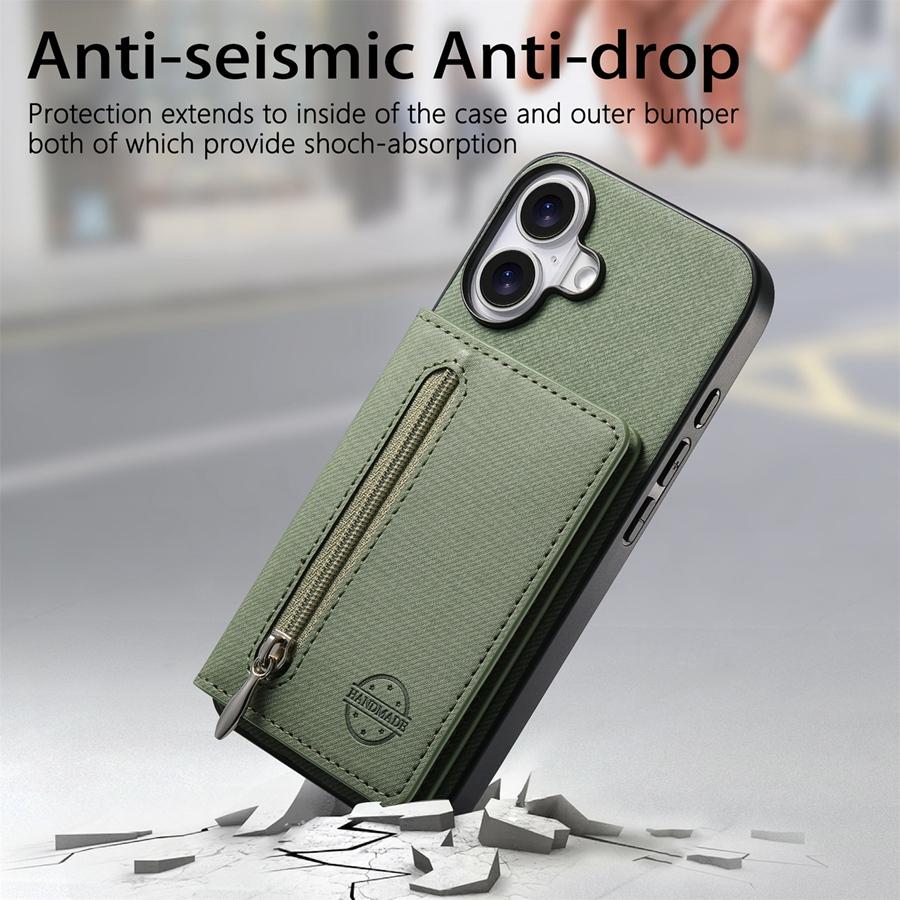 RFID-blokkerende magnetisk telefonveske med kortspor for Samsung S25 Ultra S24 Plus S23 Ultra S22 A13 A14 A15 A16 A56 Cowboy Texture lommebokveske med glidelås