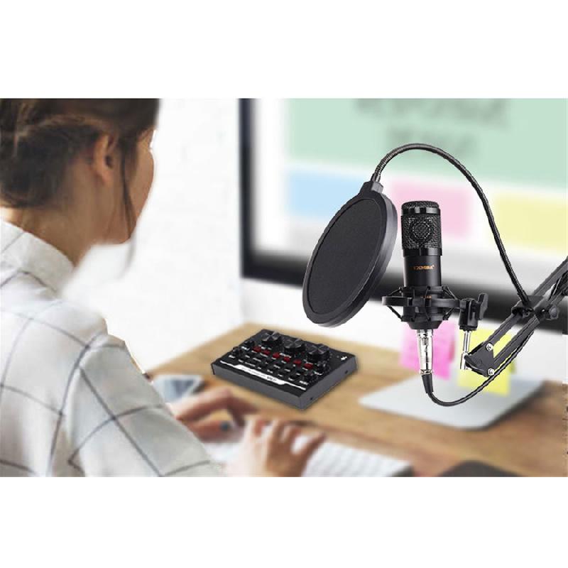 Bm-800 Condenser Microphone Kit With Bluetooth, Studio Filter, Boom Stand And Scissor Stand