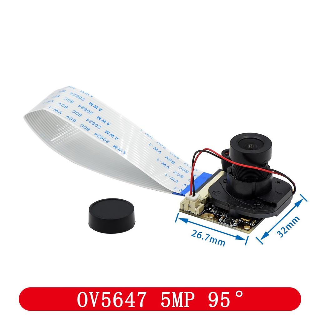 For Raspberry Pi 4 Night Vision Fisheye Camera 5MP OV5647 70/95/160 Degree Focal Adjustable Camera for Raspberry Pi 3 Model B