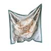 Imitation Silk Square Scarf Flower Light Luxury Design Summer Elegant Shawl Breathable Scarf Simple Printed Headscarf