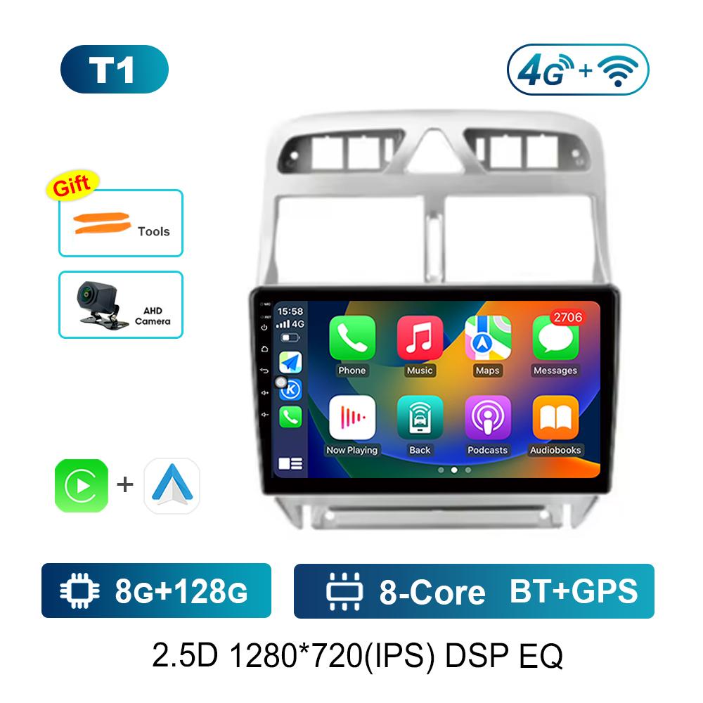 9 Inch Car Radio Multimedia Player Android for Peugeot 307 307CC 307SW 2004 - 2013 GPS 4G Carplay BT Split Screen Auto Tools