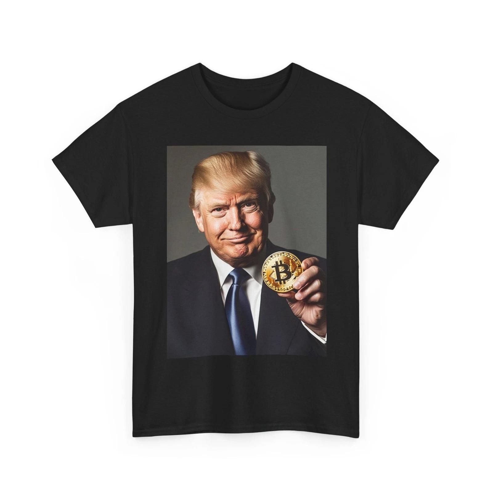 

PRESIDENT DONALD J TRUMP BITCOIN CRYPTO ART TEE Tshirt GIFT SHIRT MEN WOMEN DAD M