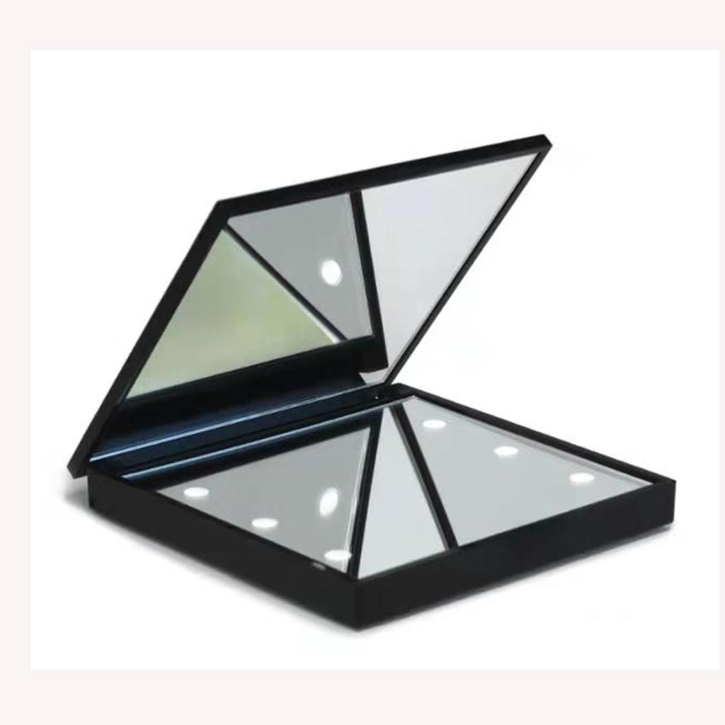 Mini LED Makeup Mirror Folding Portable Makeup Mirror with 6 LEDs Doublesided Cosmetic Mirror