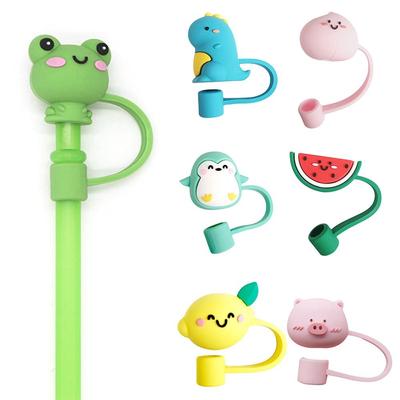 Reusable Drinking Dust Cap Cup Accessories Straw Tips Cover New Silicone Straw Plug  Cup