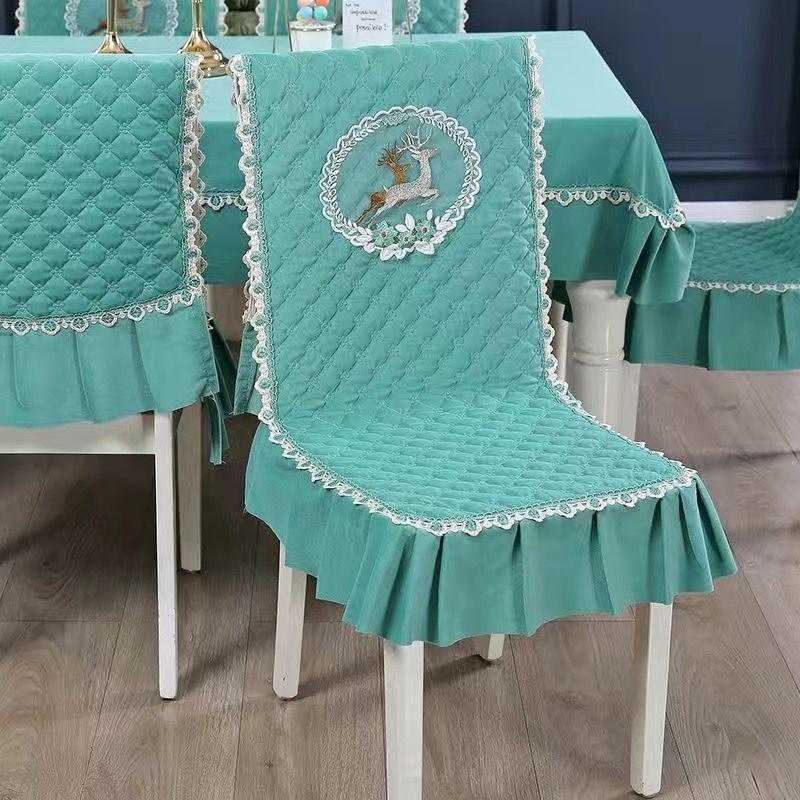Luxuriöses Esszimmer-Set mit Tischdecke & Stuhlbezügen - Modernes integriertes Design, Verdickte Polster, Maßgeschneiderte Passform