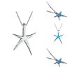 Fashion Women Ocean Starfish Pendant Necklace Featuring Vibrant Blue Green And White Fire Opal Stones