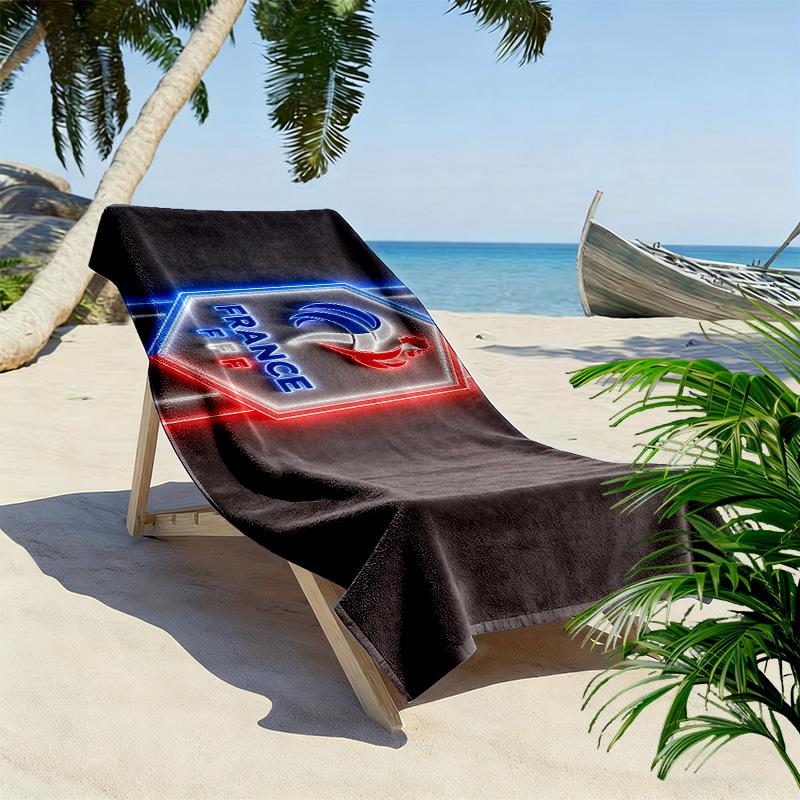 France National Football Team2 Print Beach Towel, Large Soft Quick Dry Towel for Beach Camping Swimming
