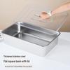 Food-Grade Stainless Steel Rectangular Storage Pan with Lid