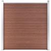 WPC Fence Set: 3 Square Panels + 1 Diagonal Panel 619 X 186 Cm Brown