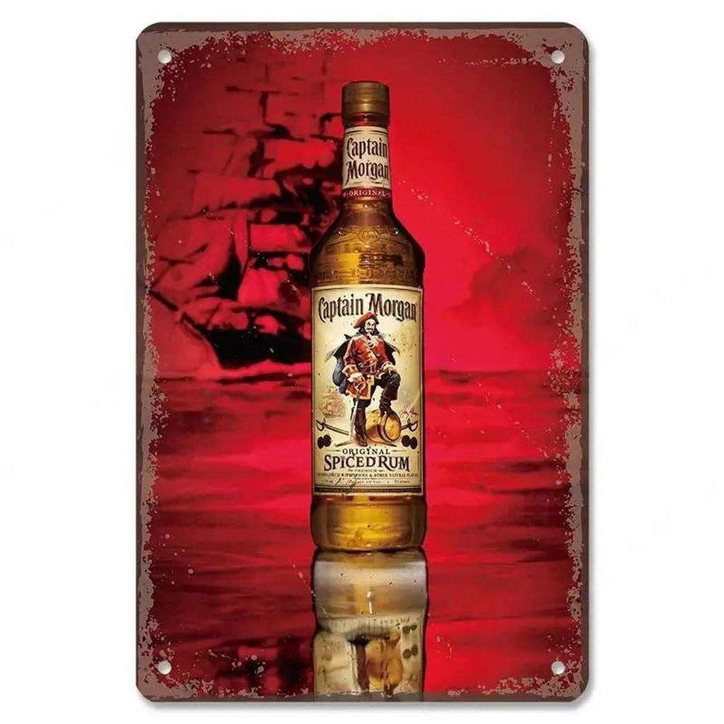 Plaque Metal Tin Signs Captain Bacardi Wall Decoration Vintage Art Posters Iron Painting for Man Cave Home Cafe Garden Club B