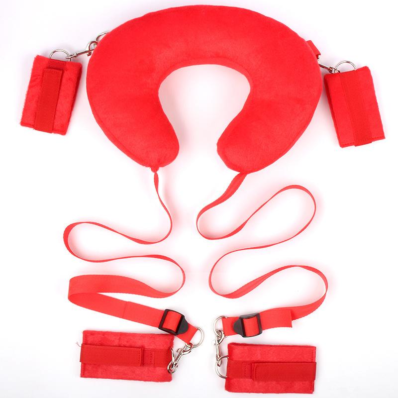 Soft Neck Pillow Open Leg Props Handcuffs Anklecuffs BDSM Bondage Kit Erotic Sex Toys for Couples Women Men Roleplay Adult Games