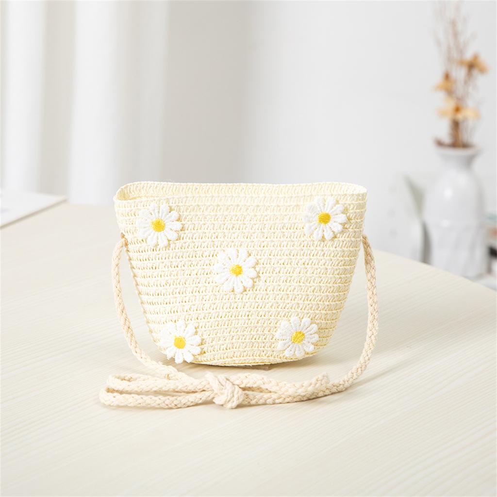 Solhatt för barn Flickor Sommar Ny Halmväska Keps Set Baby Resa Solskydd Strandhattar Sol Fiskarhatt