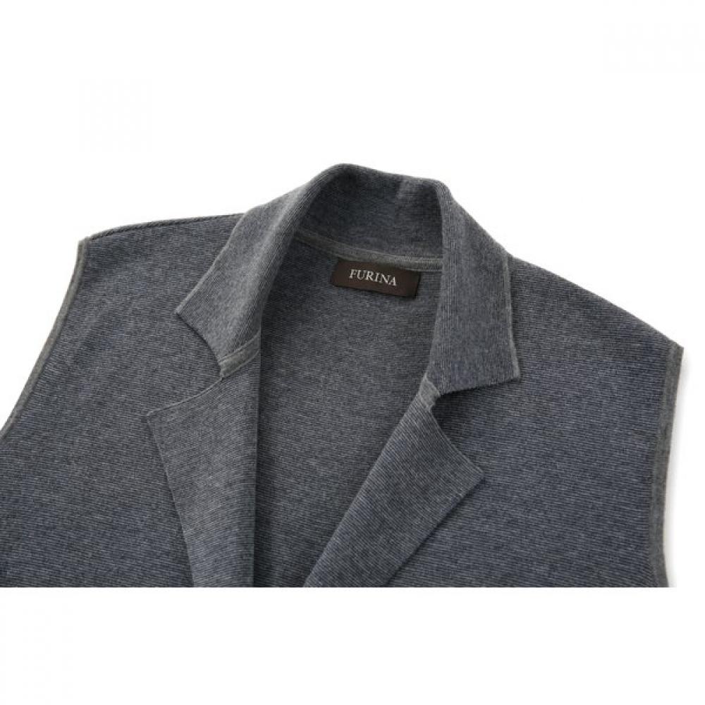 Furina Cash Touch Fine Wool Cotton Long Vest