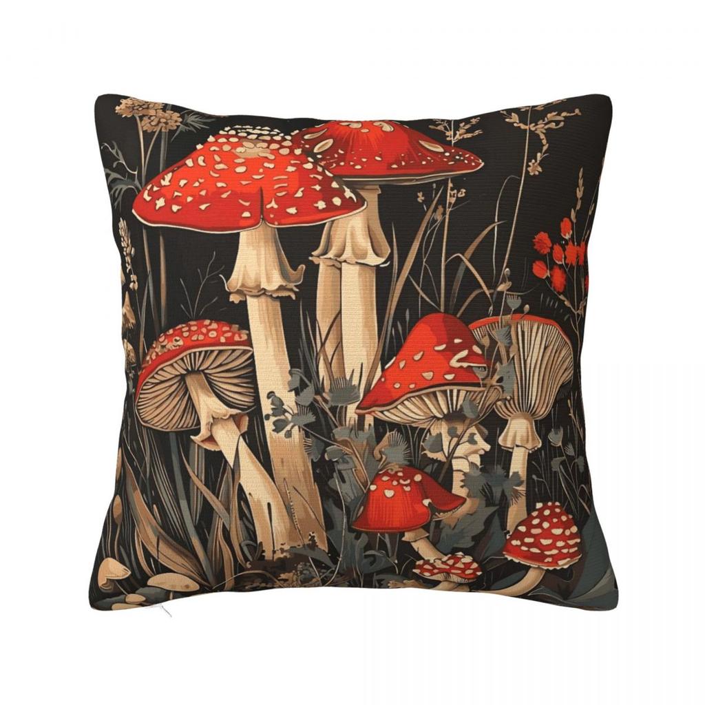 Psychedelic Mushroom Frogs Pillowcase Polyester Cushion Cover Gift Throw Pillow Case Cover Chair Zippered 45X45cm
