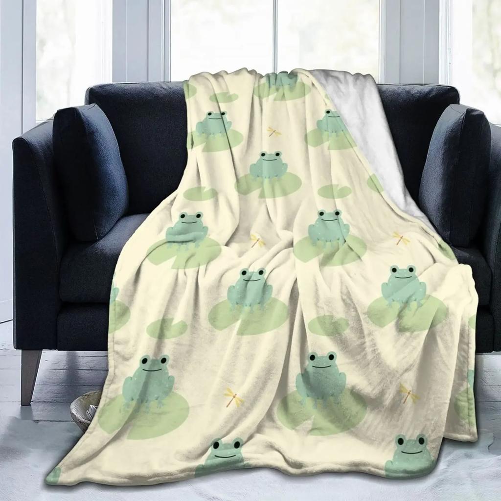 Frog Blanket Soft Warm Lightweight, Kawaii Frog Throw Blanket Cozy Plush Warm Blankets for Women Men Boys Girls Gifts King Size