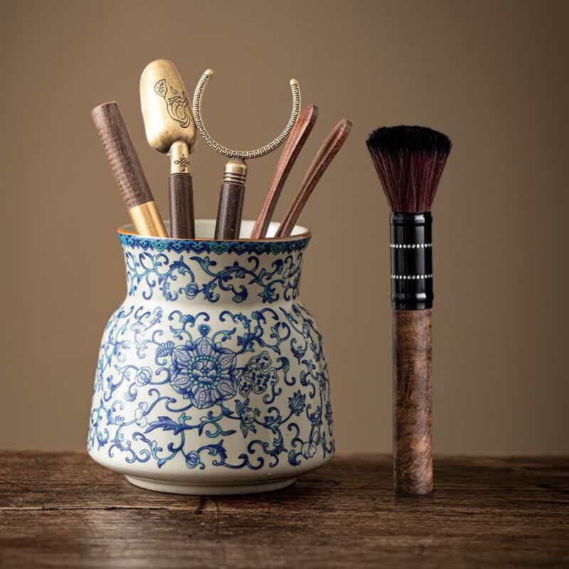 Ebony Wood Tea Knife & Clip Set
