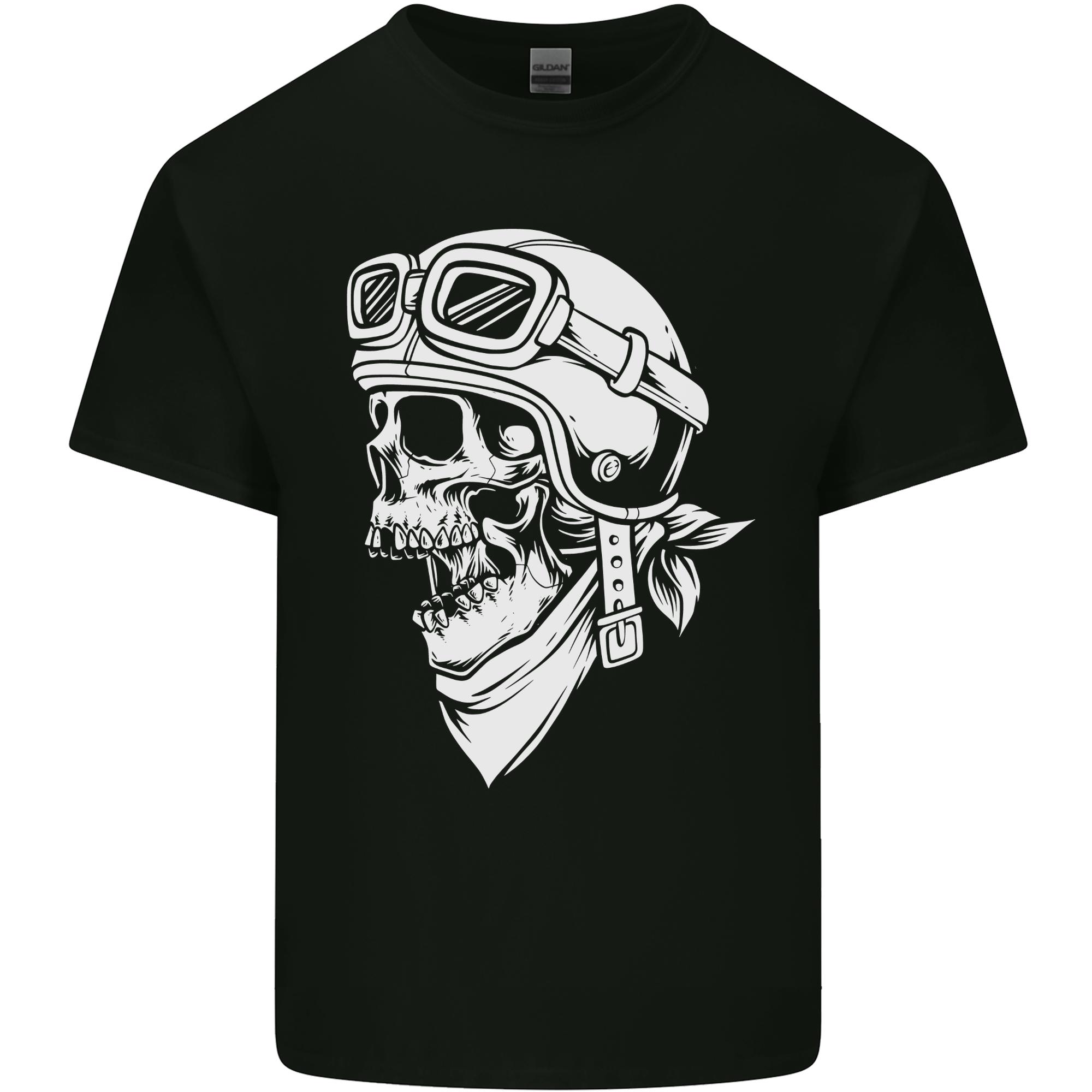 Biker Outlaw Motorbike Motorcycle Skull Unisexs Light Cotton TShirt S