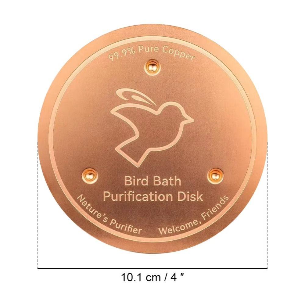 Triple-Point Support Bird Bath Copper Disk Universal Copper Purifier Plate  for Garden Fountain