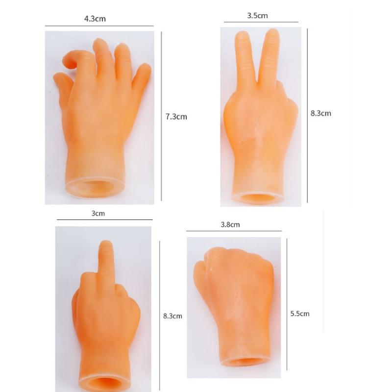 1Set Cats Toy Cat Gesture Finger Cot Cat Finger Sleeve Mini Hand Model Silicone Gloves Pet Interaction Toy Cat Massage Tool