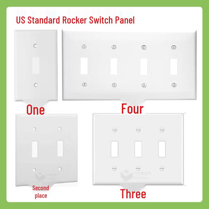 US Standard Wall Switch Plates - PC Material: One-Gang, Two-Gang, Three-Gang, Four-Gang Covers