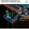 Under Desk Drawer Organizer Clamp On - 360° Swivel Metal Mesh Storage Basket, Hidden Rotating Desktop Tray for Standing Desk, Office Supplies &