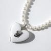 VERRYTASTE Heart Pendant Pearl Necklace - White