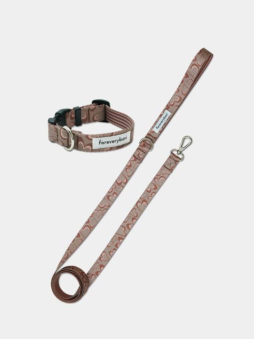 

foreverybari marble heart leash set (chocolate) BIG