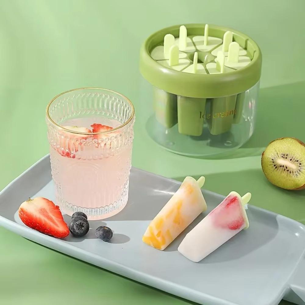 

Plastic Stick Ice Cream Mold Reusable Ice Box Easy to Use Popsicle Mold Kitchen Gadgets помаранчевий