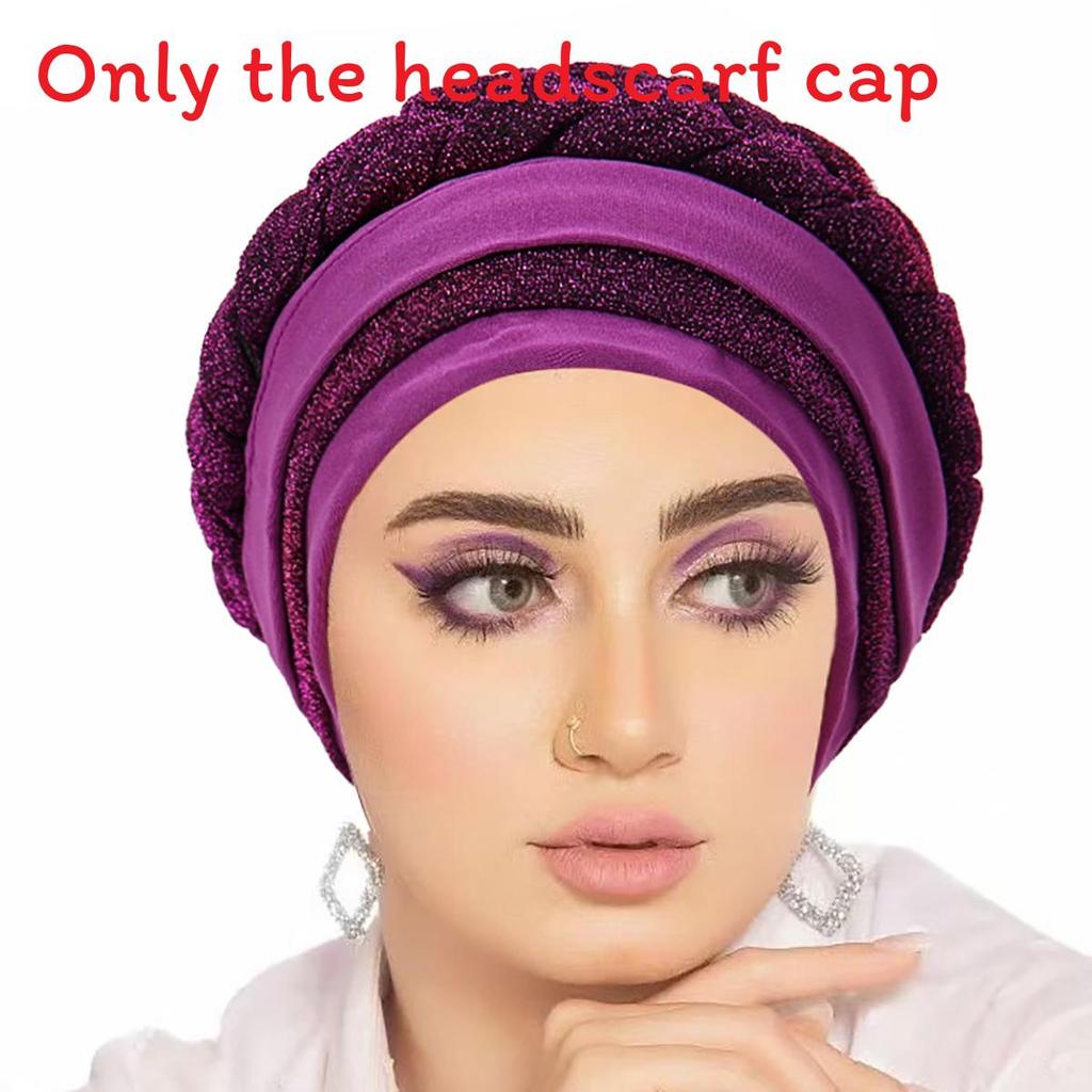 

Polyester Headscarf With Bright Silk Braid For Men And Women фіолетовий